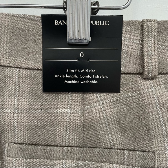 Banana Republic Sloan Plaid Pants NWT Size 0 - Picture 6 of 8